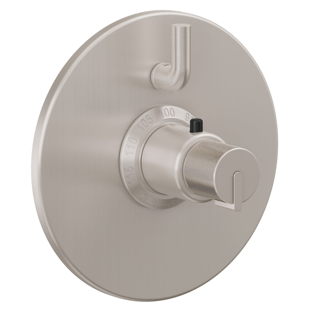 California Faucets Jalama StyleTherm con Control de Volumen Individual - Placa Redonda - Níquel Satinado