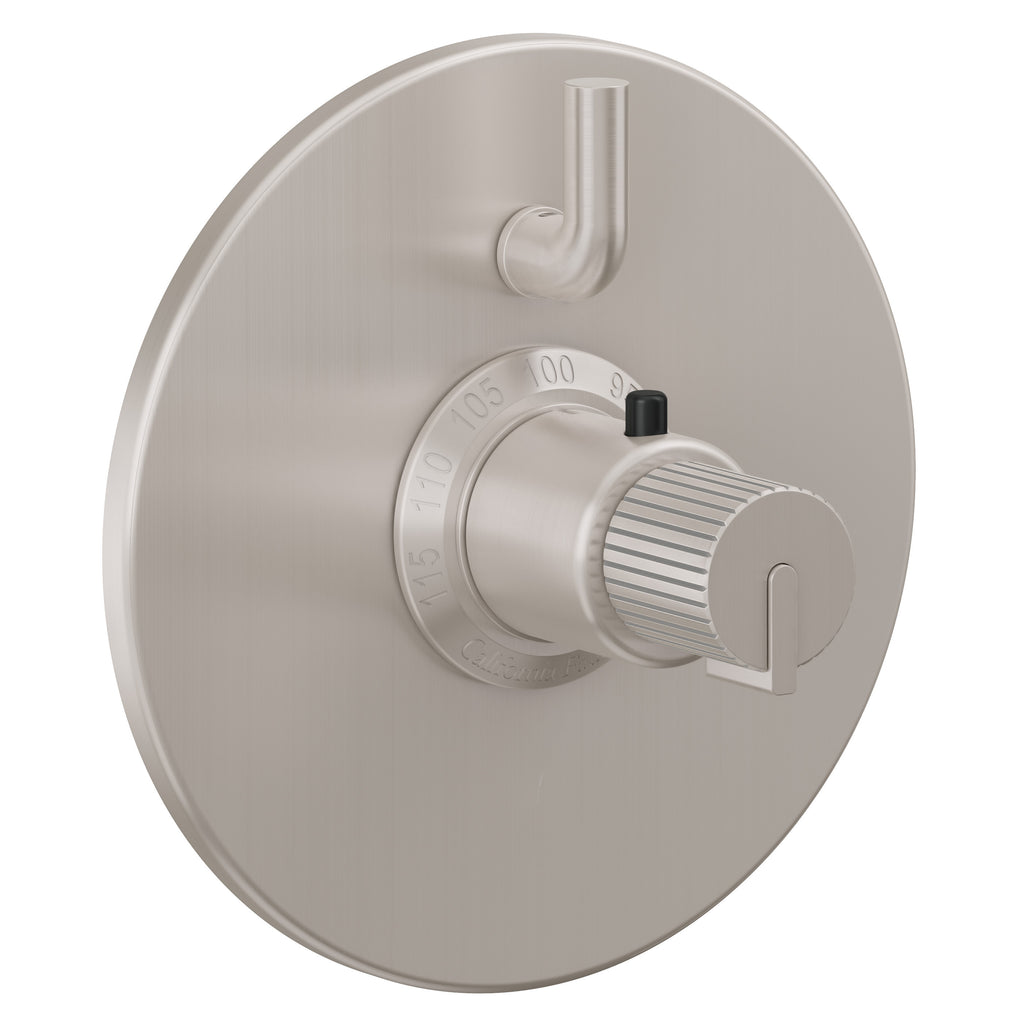 California Faucets Jalama StyleTherm con Control de Volumen Individual - Placa Redonda - Níquel Satinado