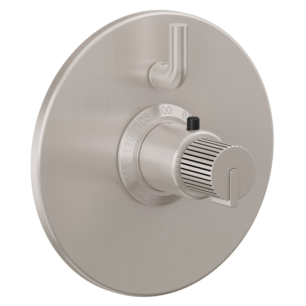 California Faucets Jalama StyleTherm con Control de Volumen Individual - Placa Redonda - Níquel Satinado