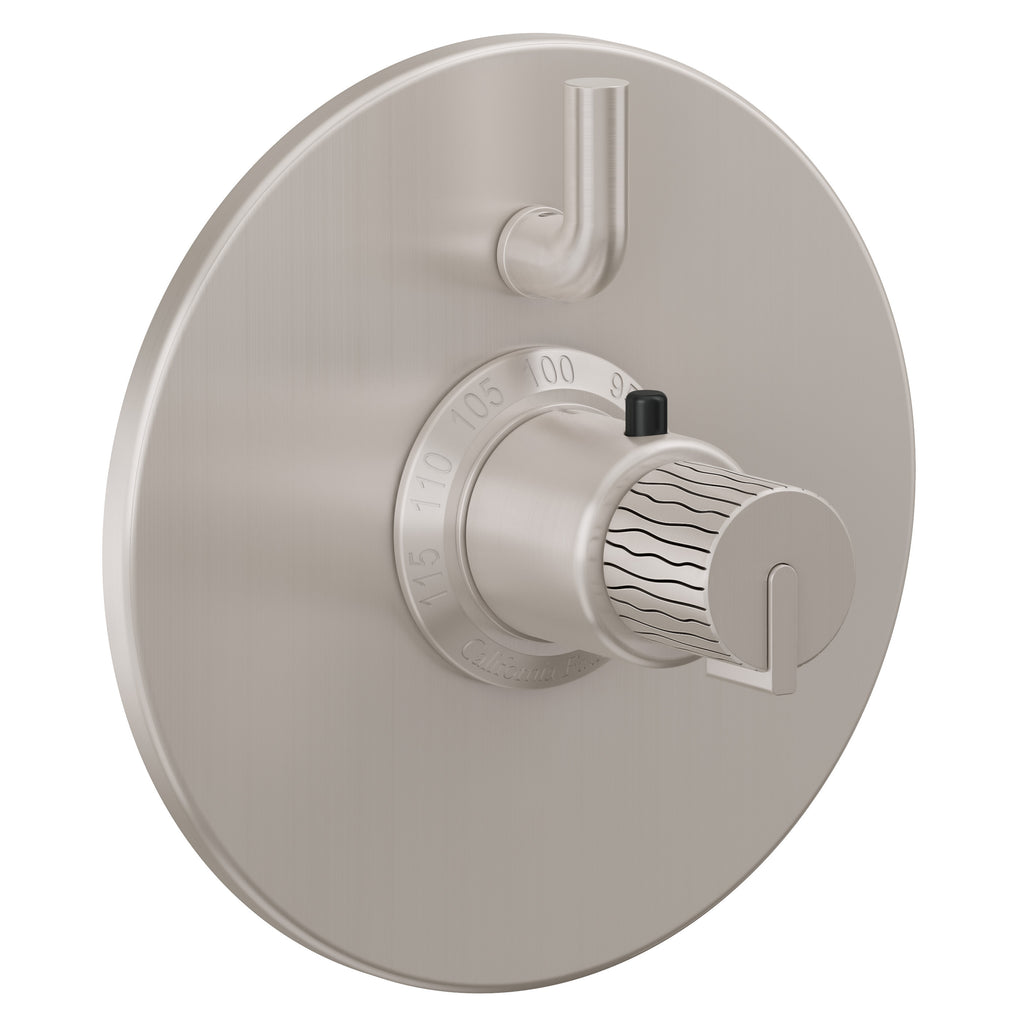 California Faucets Jalama StyleTherm con Control de Volumen Individual - Placa Redonda - Níquel Satinado