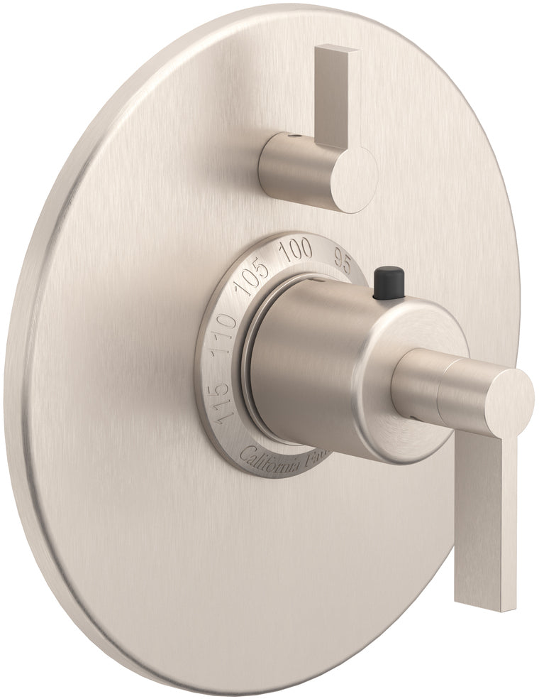 California Faucets Cayucos StyleTherm con Control de Volumen Individual - Níquel Satinado
