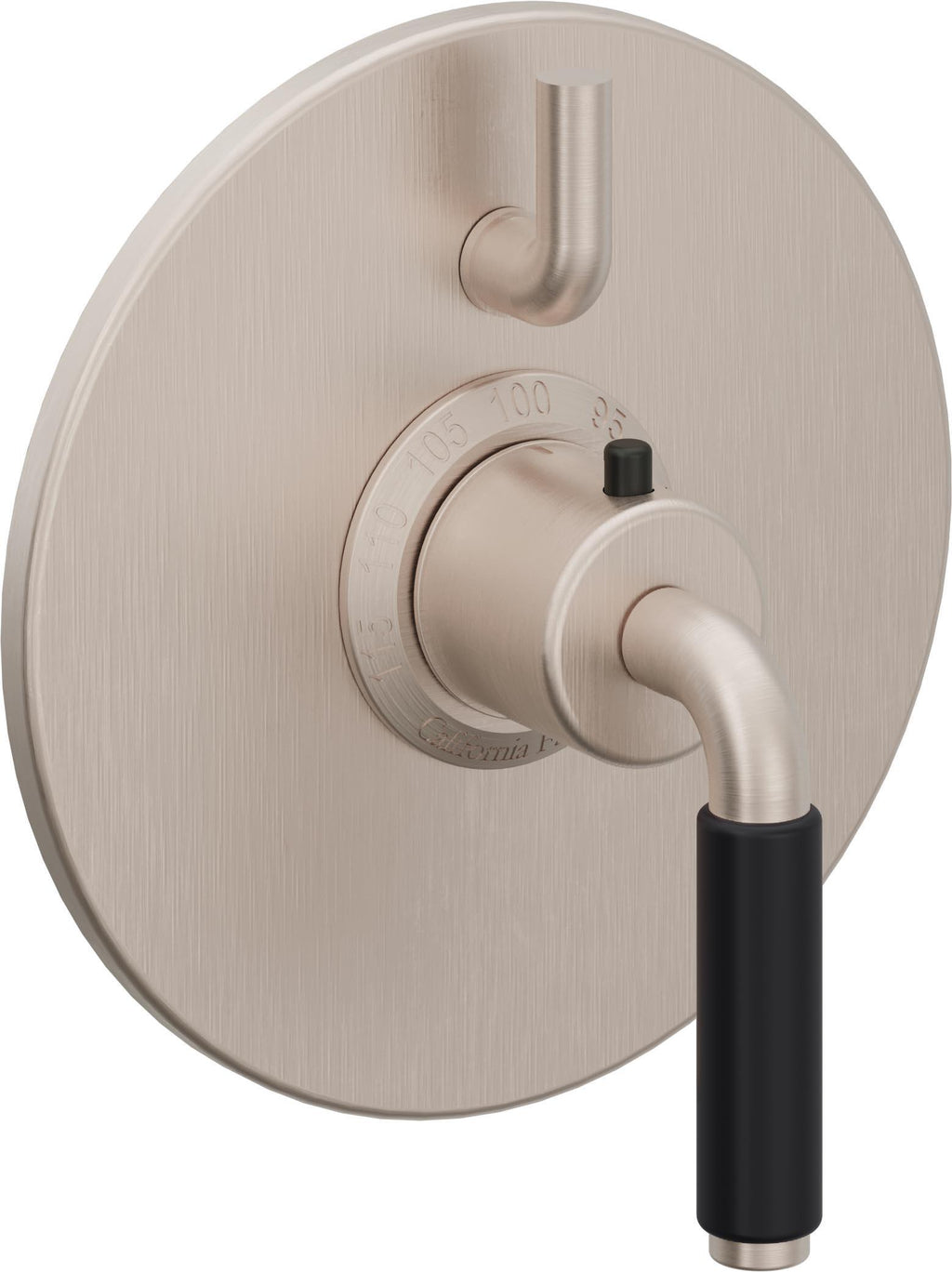 California Faucets Cayucos StyleTherm con Control de Volumen Individual - Palanca Art Deco - Níquel Satinado