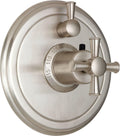 California Faucets Miramar StyleTherm con Control de Volumen Individual - Placa Redonda, Manija de Cruz