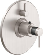 California Faucets D Street StyleTherm con Control de Volumen Individual - Placa Redonda - Palanca Redonda