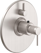 California Faucets D Street StyleTherm con Control de Volumen Individual - Placa Redonda - Palanca Redonda