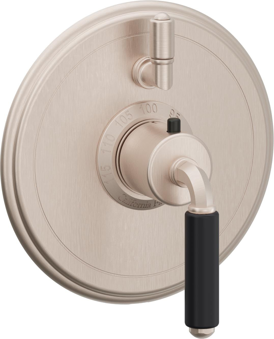 California Faucets Del Mar StyleTherm con Control de Volumen Individual - Palanca Art Deco - Níquel Satinado