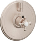 California Faucets Del Mar StyleTherm con Control de Volumen Individual - Manija de Cruz - Níquel Satinado
