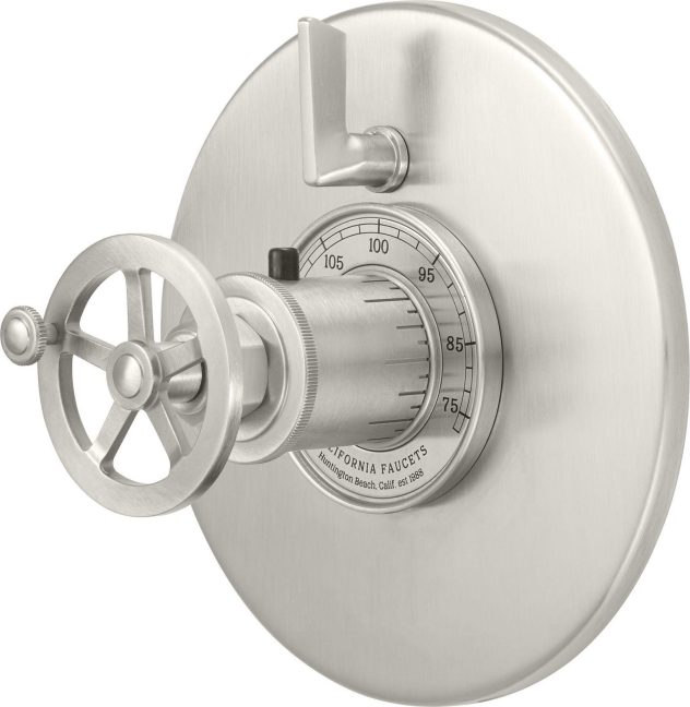 California Faucets Steampunk Bay StyleTherm con Control de Volumen Individual - Placa Redonda