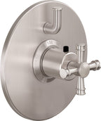California Faucets Trousdale StyleTherm con Control de Volumen Individual - Placa Redonda - Níquel Satinado