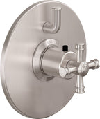 California Faucets Trousdale StyleTherm con Control de Volumen Individual - Placa Redonda - Níquel Satinado
