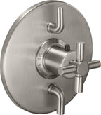California Faucets Descanso StyleTherm con Control de Volumen Doble - Manija de Cruz Lisa