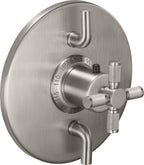 California Faucets Descanso StyleTherm con Control de Volumen Doble - Manija de Cruz Moleteada