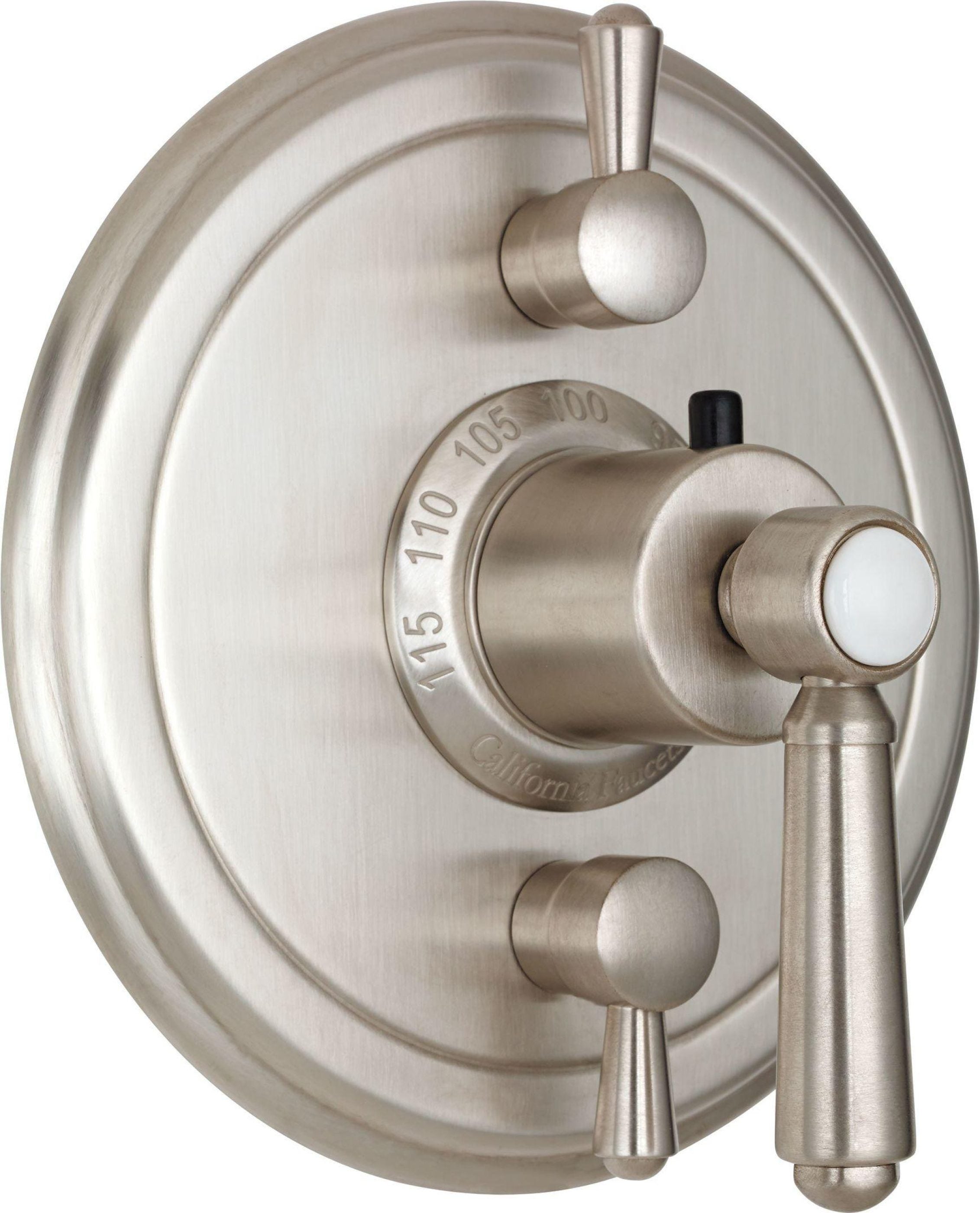 California Faucets Montecito StyleTherm con Control de Volumen Doble - Placa Redonda