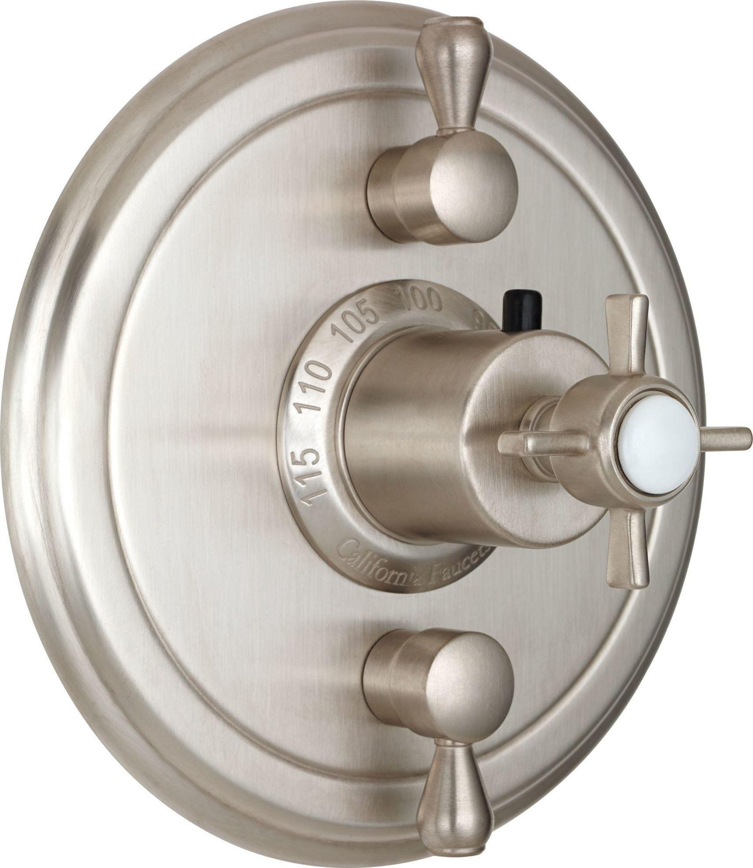 California Faucets Cardiff StyleTherm con Control de Volumen Doble - Placa Redonda