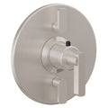 California Faucets San Elijo StyleTherm con Control de Volumen Doble - Placa Redonda - Base Cuadrada - Níquel Satinado