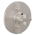 California Faucets San Elijo StyleTherm con Control de Volumen Doble - Placa Redonda - Base Cuadrada - Níquel Satinado