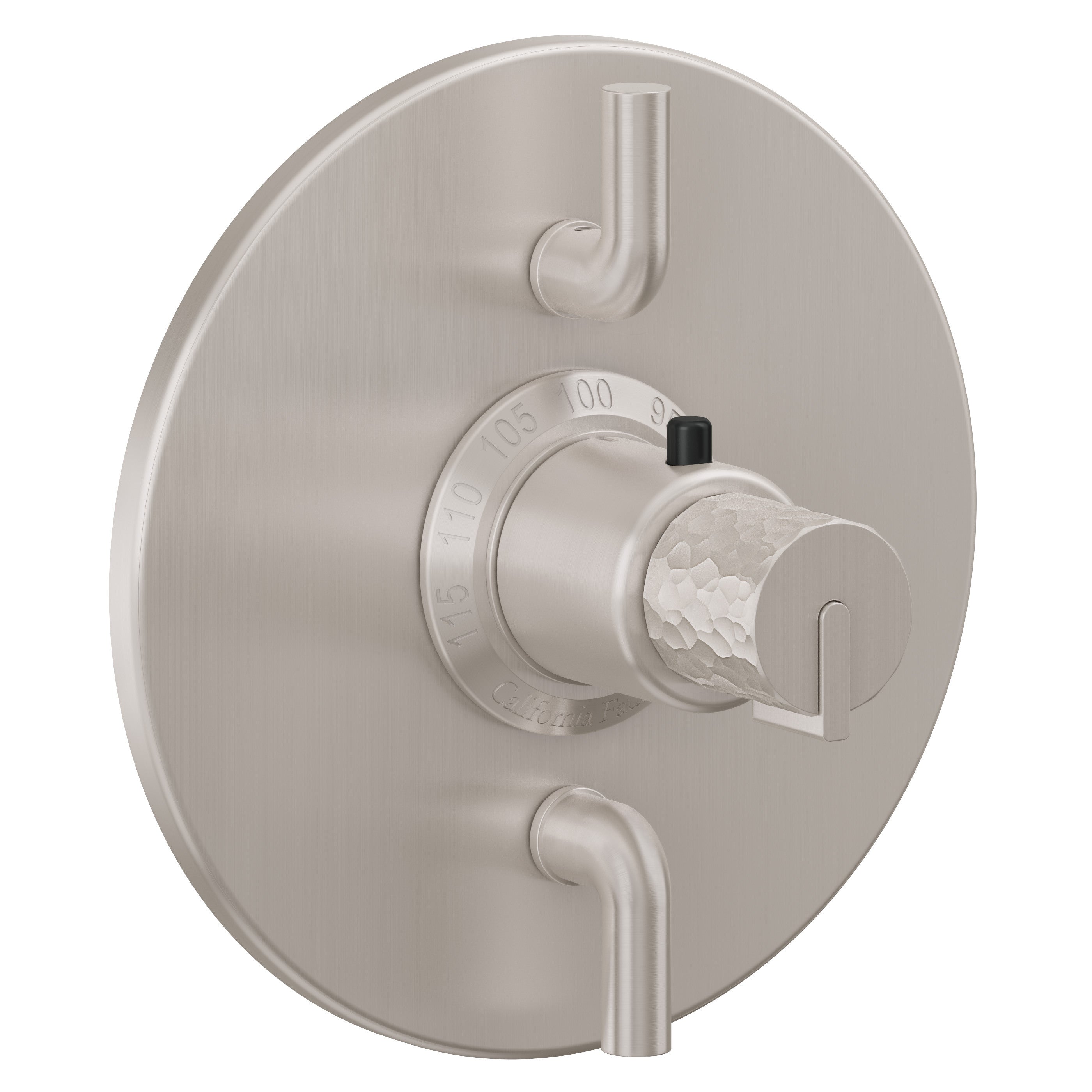 California Faucets Jalama StyleTherm con Control de Volumen Doble - Placa Redonda - Níquel Satinado