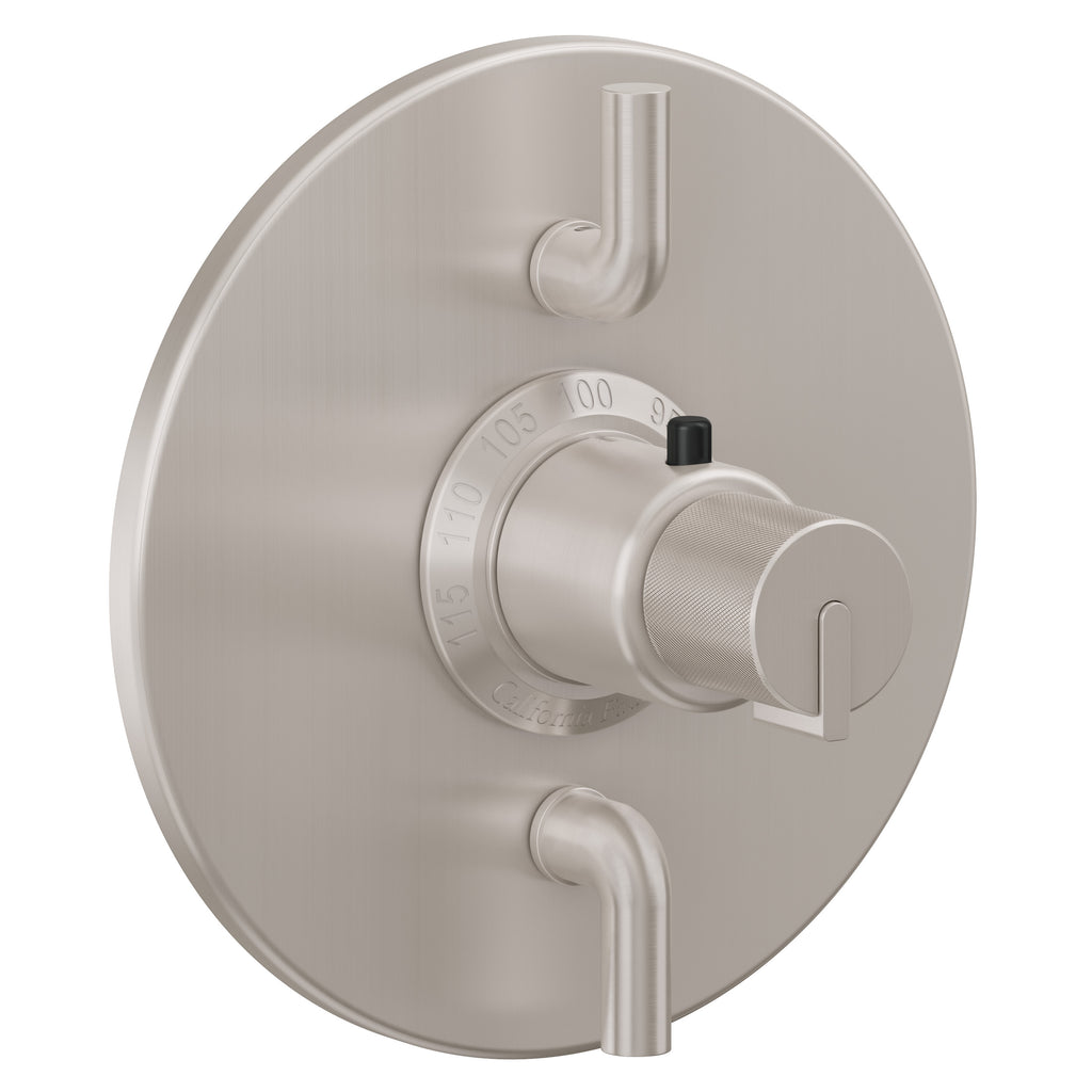 California Faucets Jalama StyleTherm con Control de Volumen Doble - Placa Redonda - Níquel Satinado