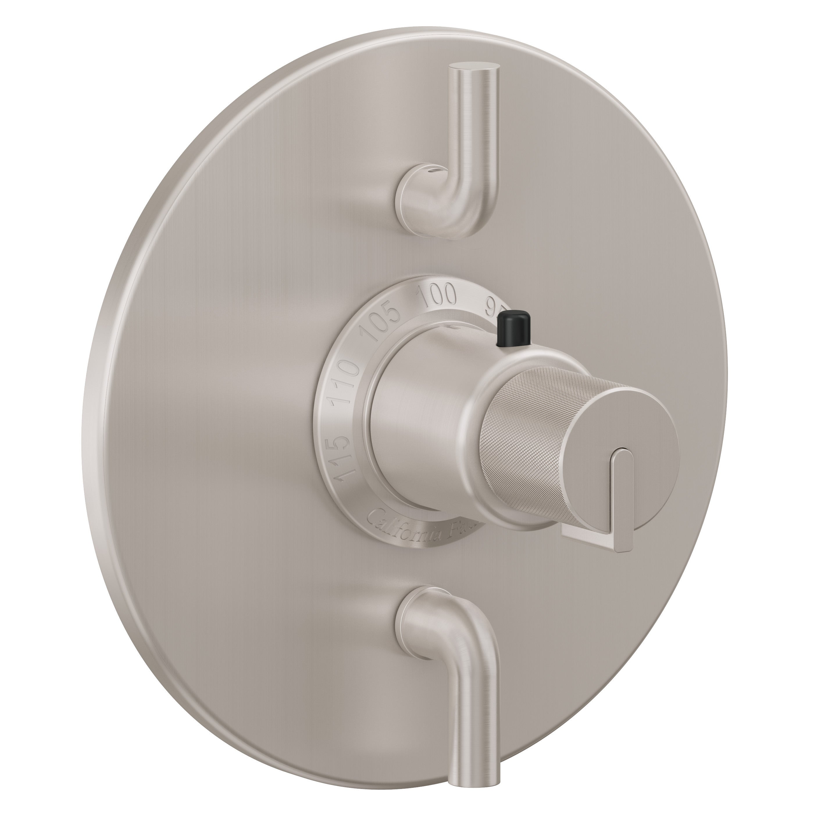 California Faucets Jalama StyleTherm con Control de Volumen Doble - Placa Redonda - Níquel Satinado