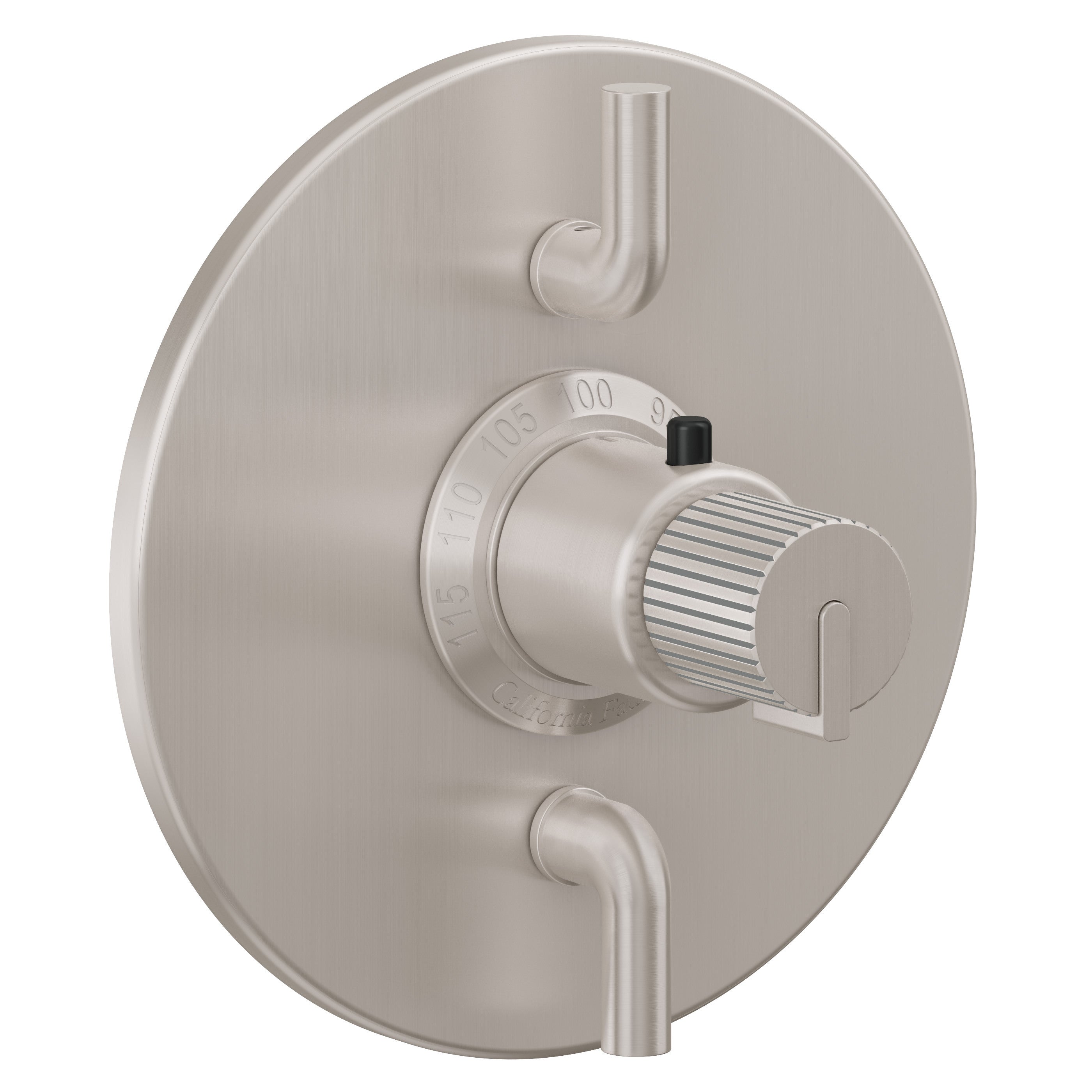 California Faucets Jalama StyleTherm con Control de Volumen Doble - Placa Redonda - Níquel Satinado