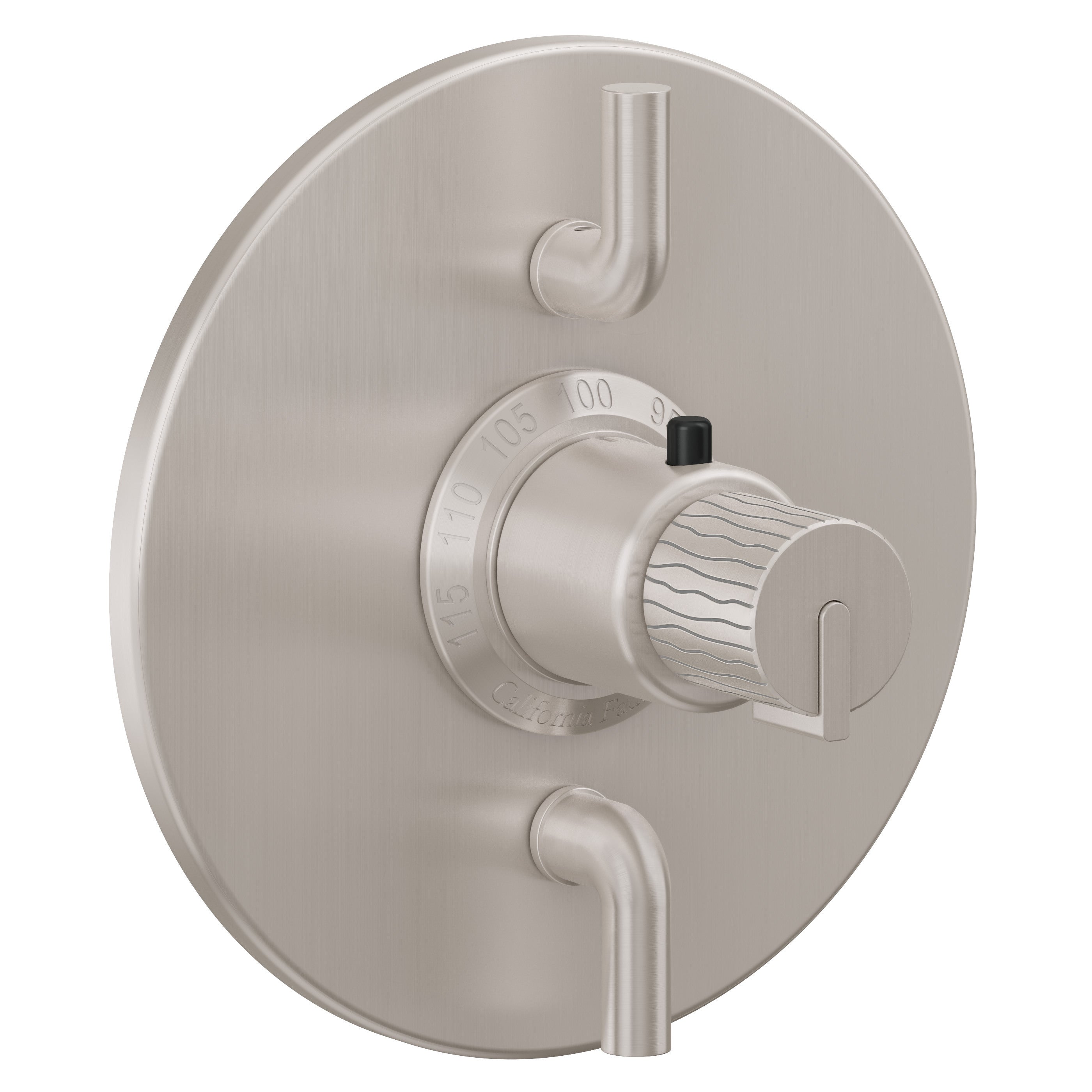 California Faucets Jalama StyleTherm con Control de Volumen Doble - Placa Redonda - Níquel Satinado