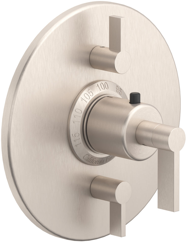 California Faucets Cayucos StyleTherm con Control de Volumen Doble - Níquel Satinado