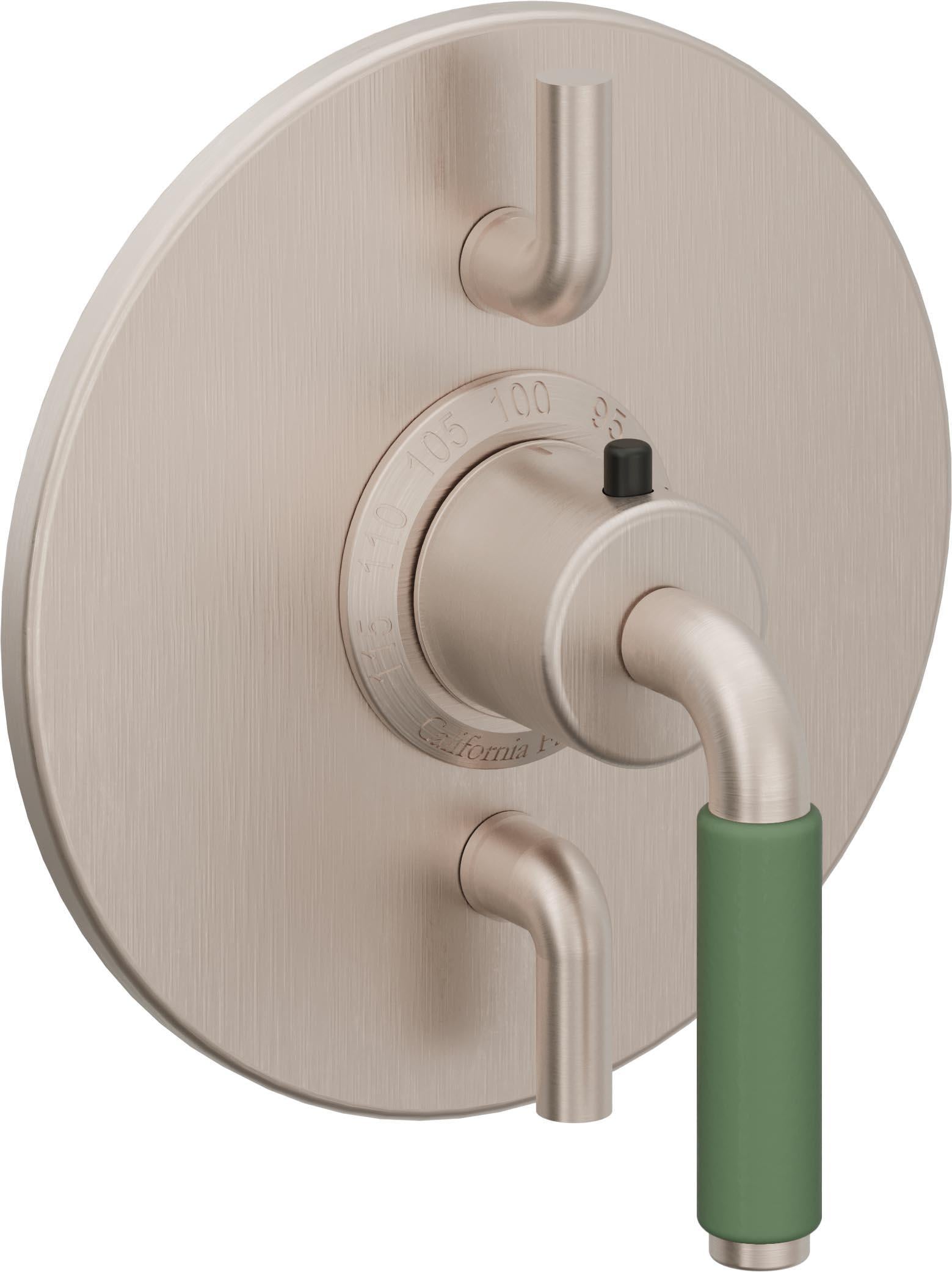 California Faucets Cayucos StyleTherm con Control de Volumen Doble - Níquel Satinado