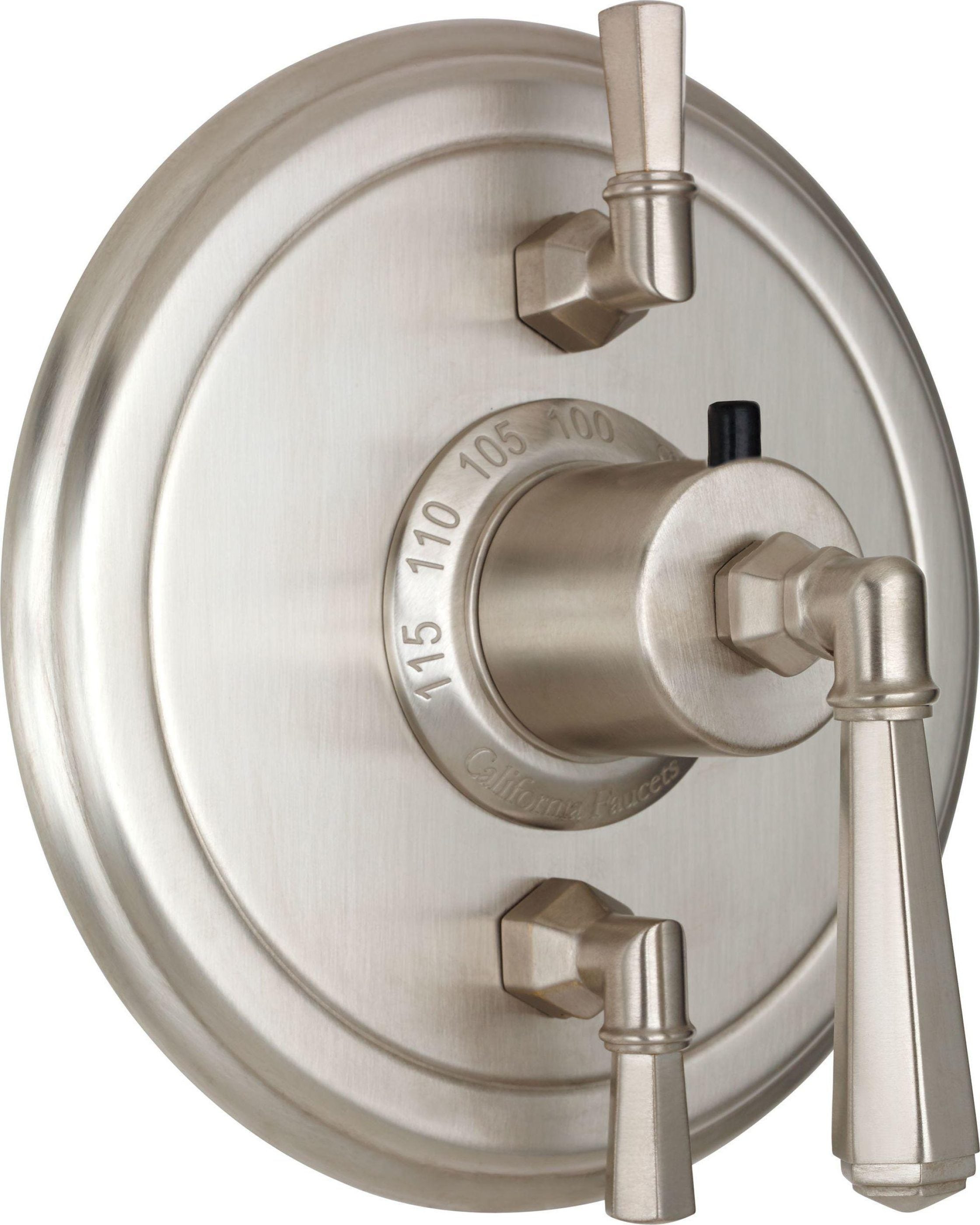 California Faucets Monterey StyleTherm con Control de Volumen Doble - Placa Redonda