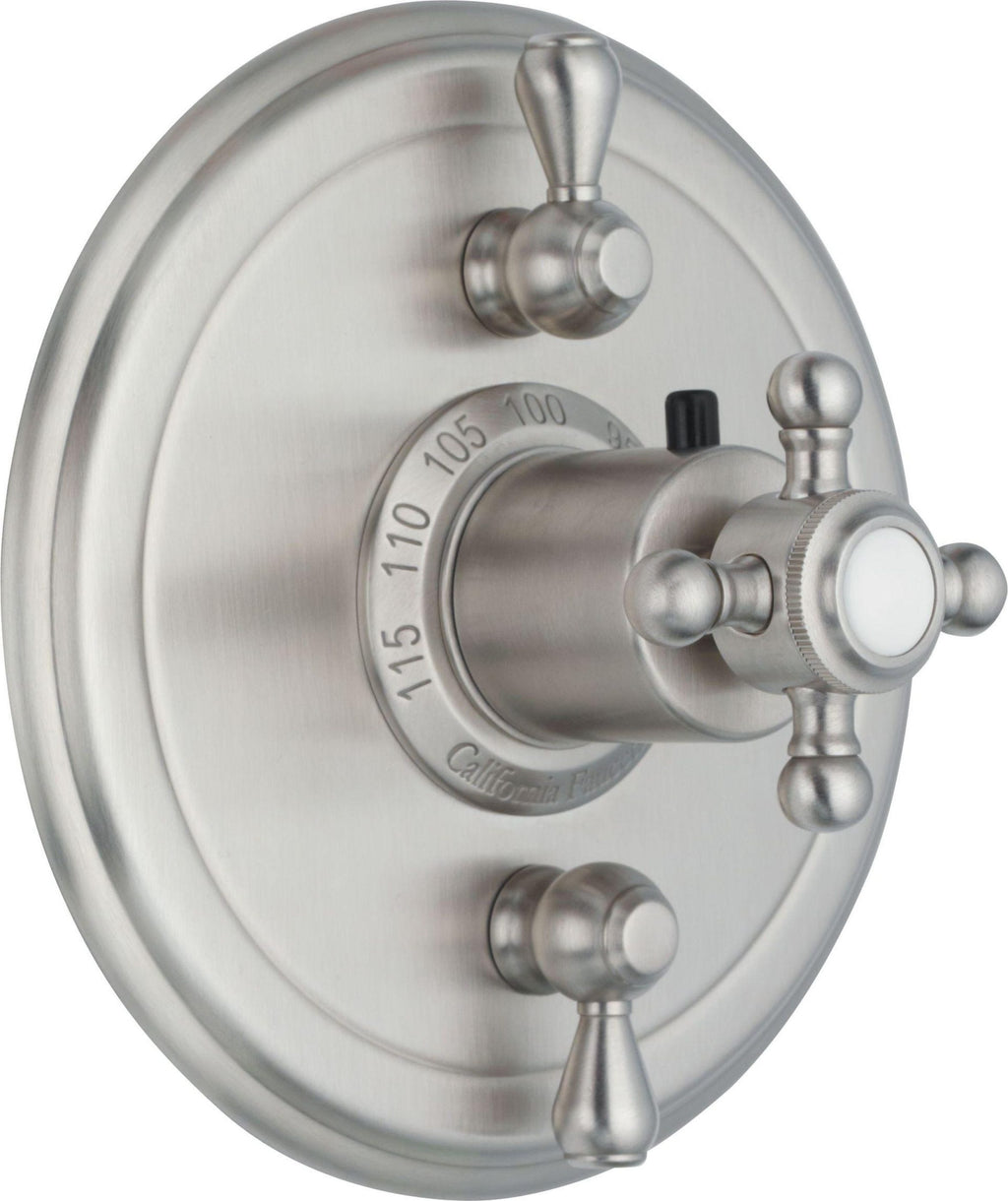 California Faucets Monterey StyleTherm con Control de Volumen Doble - Placa Redonda