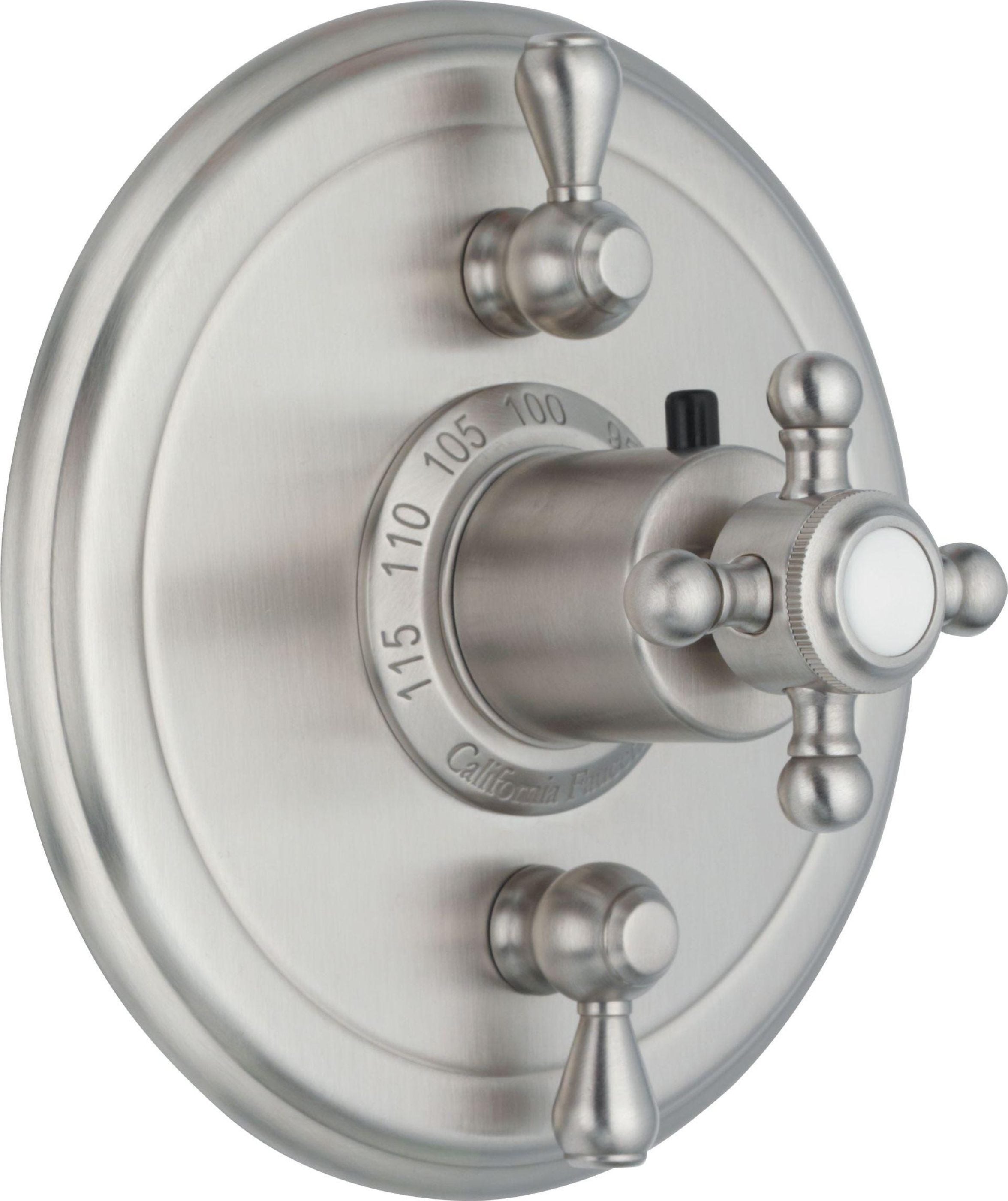 California Faucets Monterey StyleTherm con Control de Volumen Doble - Placa Redonda