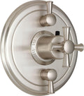 California Faucets Miramar StyleTherm con Control de Volumen Dual - Placa Redonda, Manija de Cruz