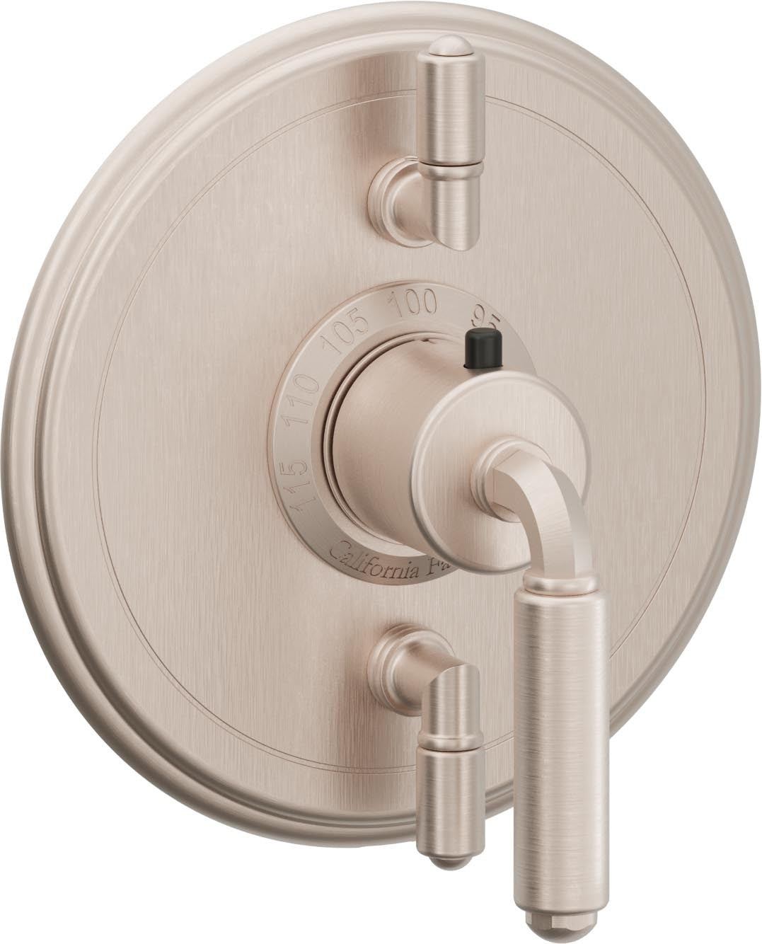 California Faucets Del Mar StyleTherm con Control de Volumen Doble - Níquel Satinado