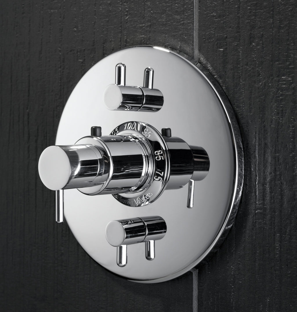 California Faucets Avalon Juego de StyleTherm con Control de Volumen Doble Solamente - Cromo Pulido