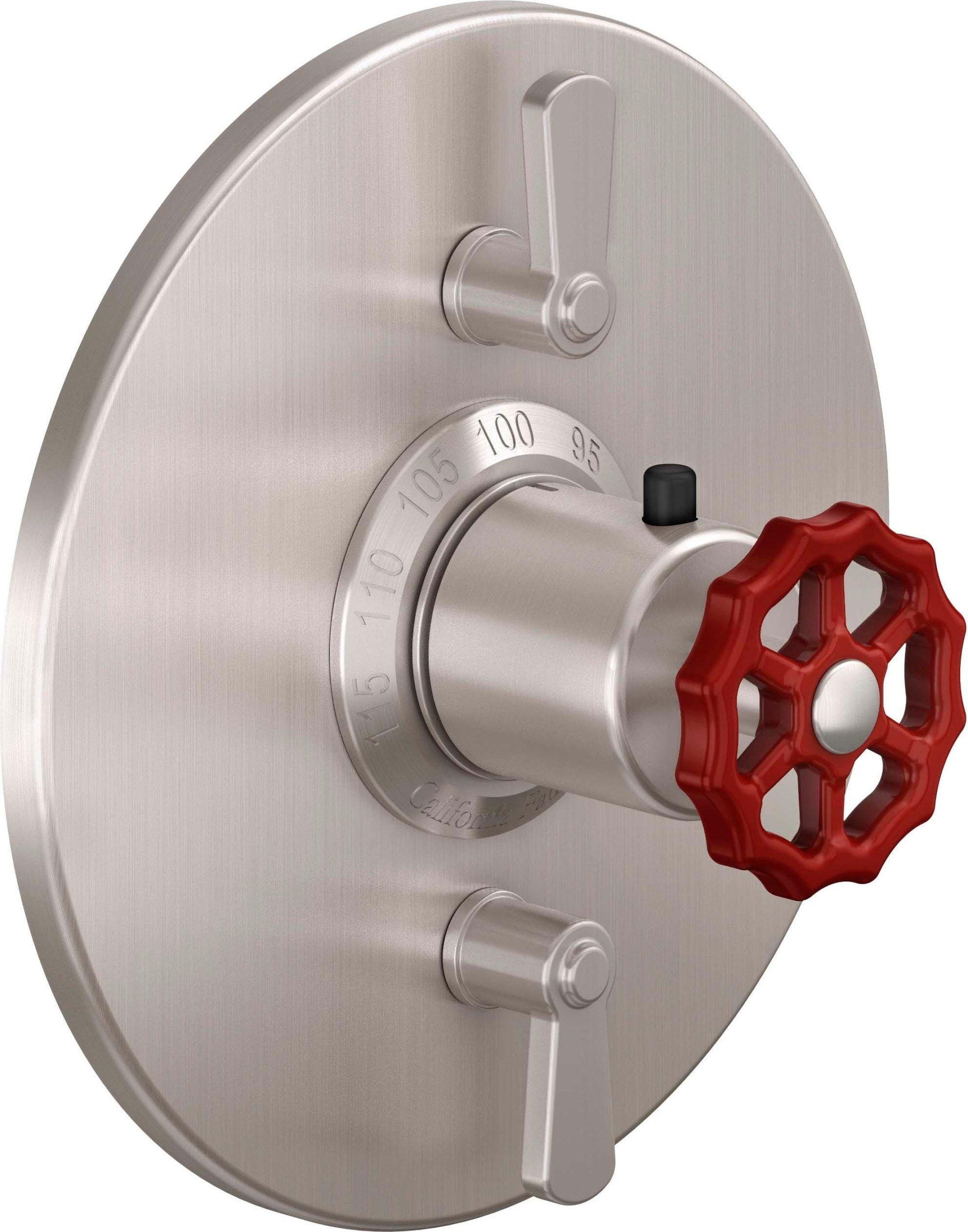 California Faucets Descanso Works StyleTherm con Control de Volumen Doble - Placa Redonda