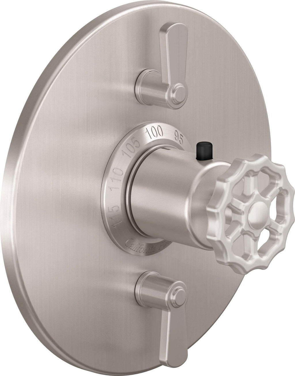 California Faucets Descanso Works StyleTherm con Control de Volumen Doble - Placa Redonda