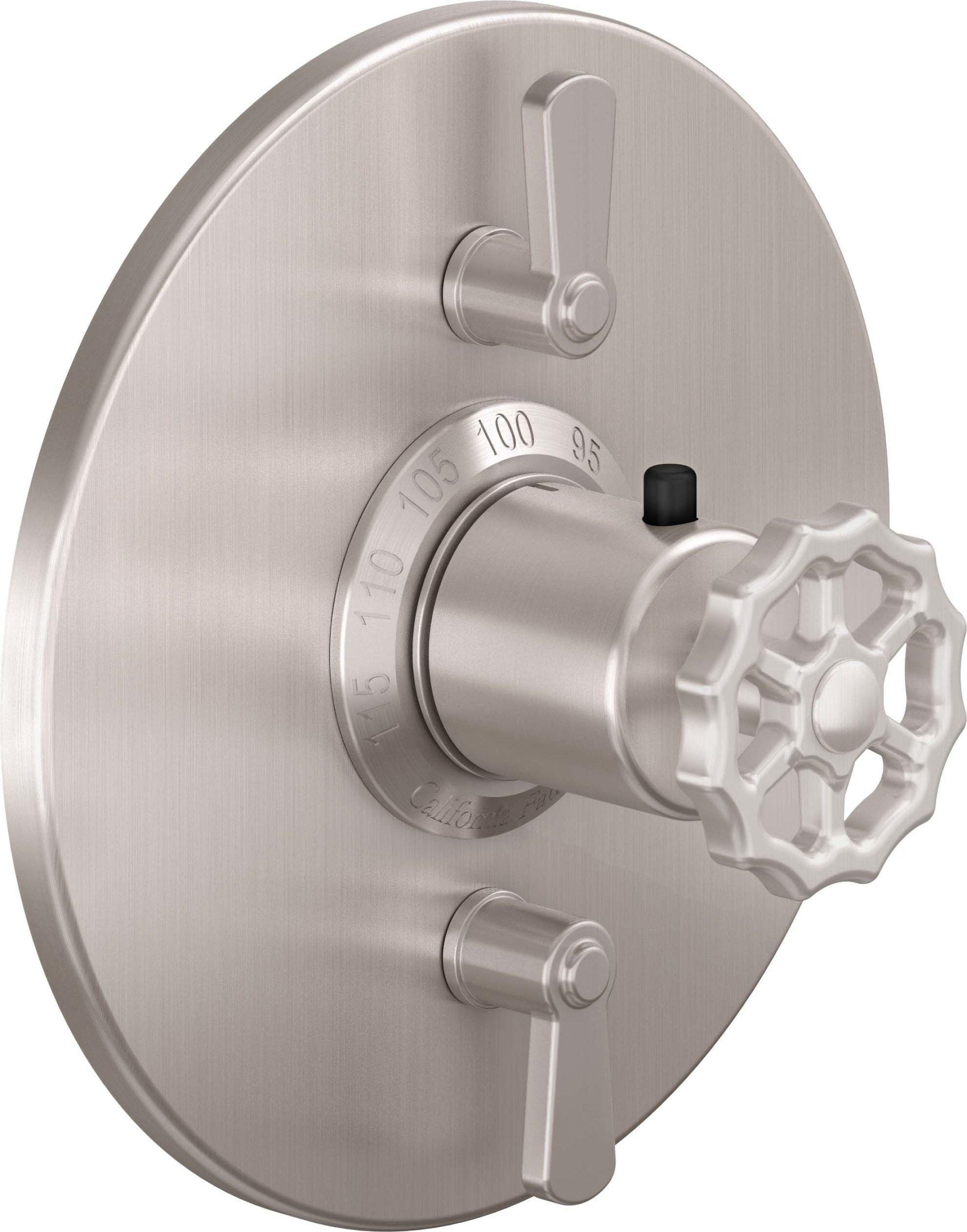 California Faucets Descanso Works StyleTherm con Control de Volumen Doble - Placa Redonda