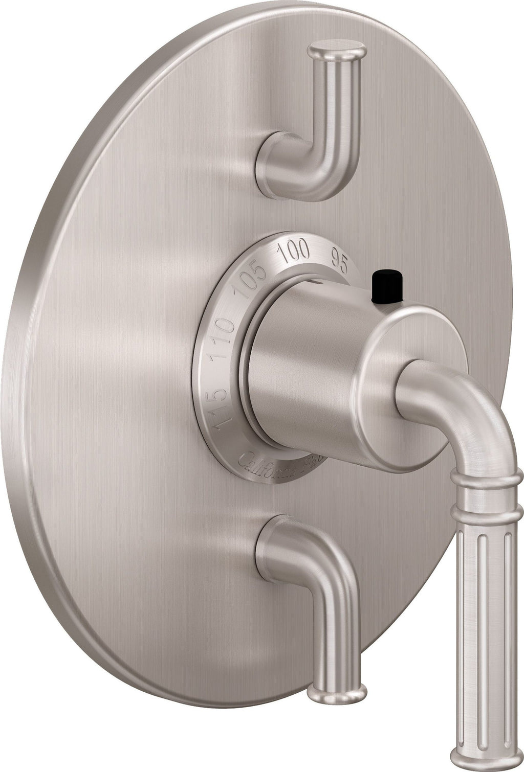 California Faucets Trousdale StyleTherm con Control de Volumen Doble - Placa Redonda - Níquel Satinado