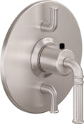 California Faucets Trousdale StyleTherm con Control de Volumen Doble - Placa Redonda - Níquel Satinado