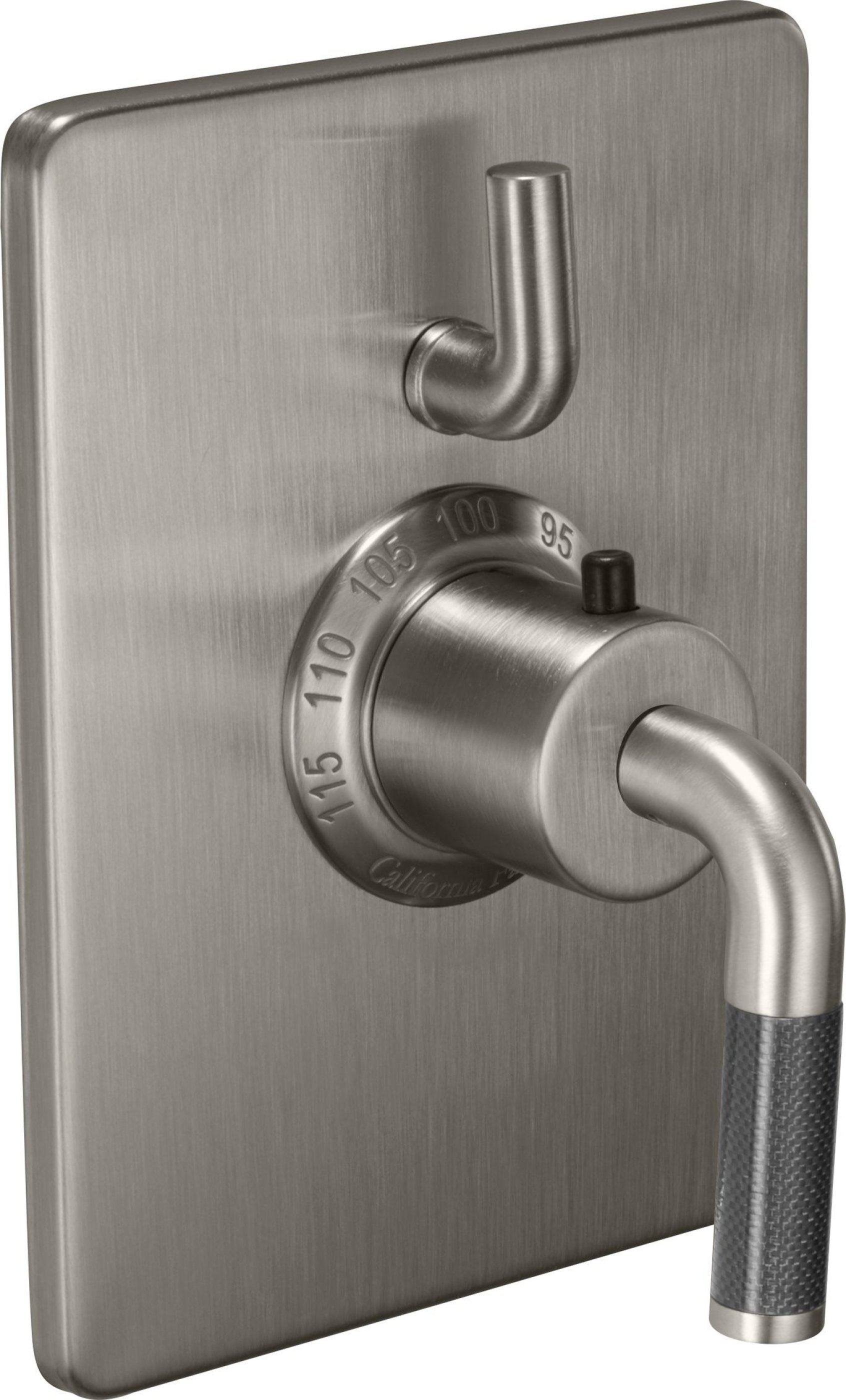 California Faucets Descanso StyleTherm con Control de Volumen Individual - Palanca de Fibra de Carbono