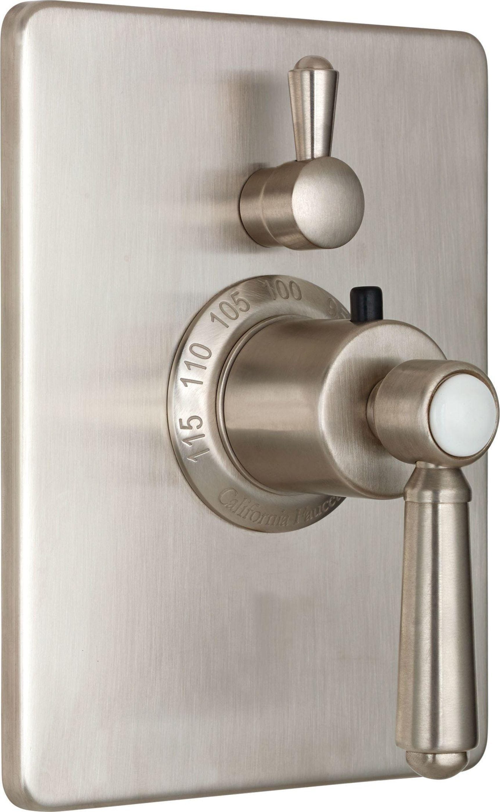 California Faucets Montecito StyleTherm con Control de Volumen Individual - Placa Rectangular