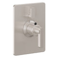California Faucets San Elijo StyleTherm con Control de Volumen Individual - Placa Rectangular - Base Cuadrada - Níquel Satinado