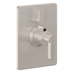 California Faucets San Elijo StyleTherm con Control de Volumen Individual - Placa Rectangular - Base Cuadrada - Níquel Satinado