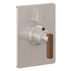 California Faucets San Elijo StyleTherm con Control de Volumen Individual - Placa Rectangular - Base Cuadrada - Níquel Satinado