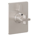 California Faucets San Elijo StyleTherm con Control de Volumen Individual - Placa Rectangular - Base Cuadrada - Níquel Satinado