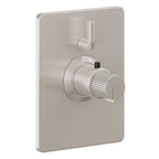 California Faucets Jalama StyleTherm con Control de Volumen Individual - Placa Rectangular - Níquel Satinado