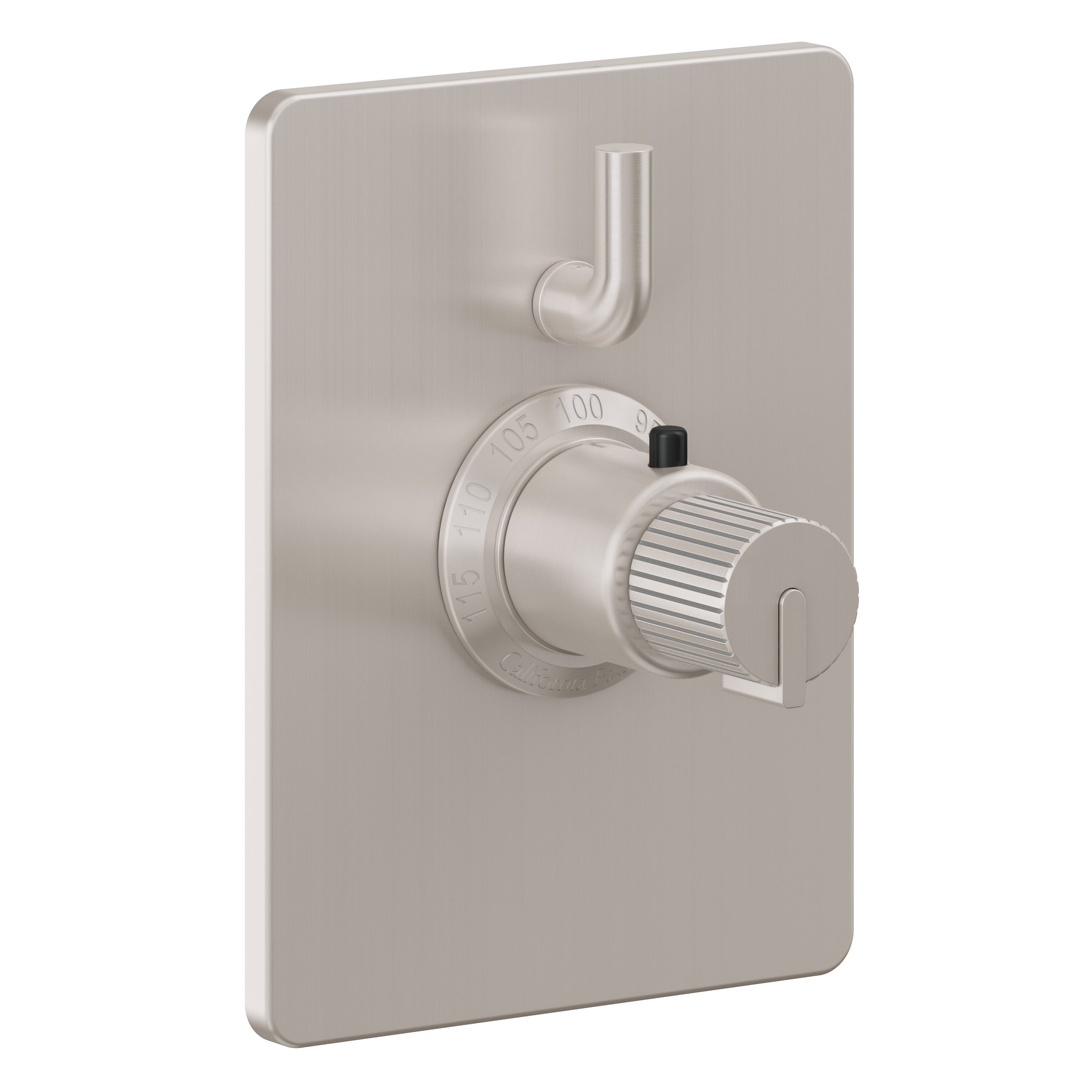 California Faucets Jalama StyleTherm con Control de Volumen Individual - Placa Rectangular - Níquel Satinado