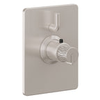 California Faucets Jalama StyleTherm con Control de Volumen Individual - Placa Rectangular - Níquel Satinado
