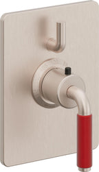California Faucets Cayucos StyleTherm con Control de Volumen Individual - Palanca Roja - Níquel Satinado