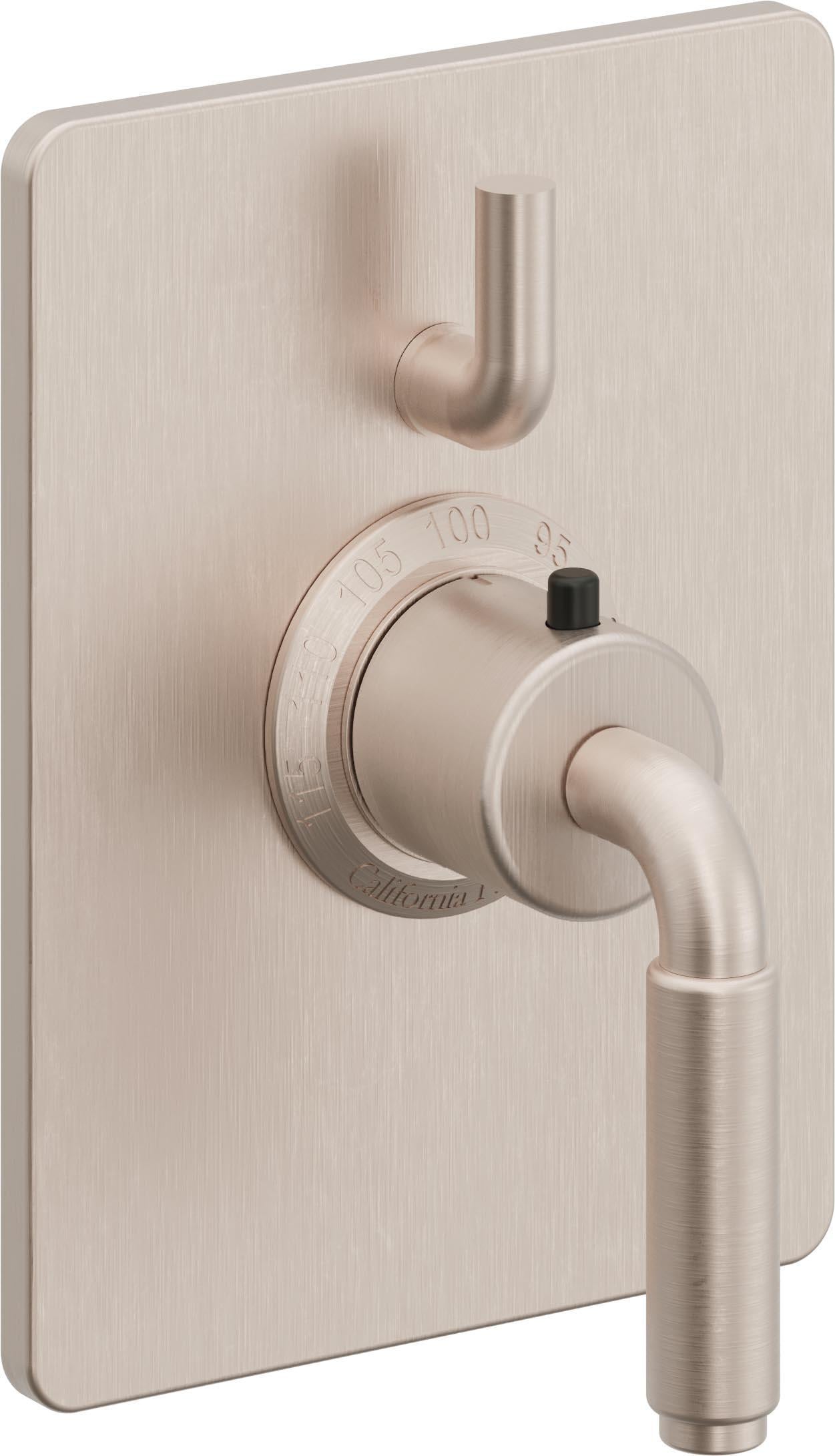 California Faucets Cayucos StyleTherm con Control de Volumen Individual - Níquel Satinado