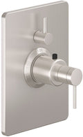 California Faucets D Street StyleTherm con Control de Volumen Individual - Placa Rectangular - Palanca Redonda - Níquel Satinado